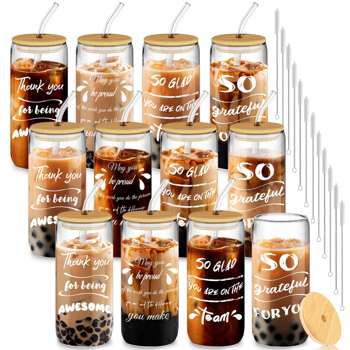 Deriibrico mixed-style glass cups set for gifting and daily use.
