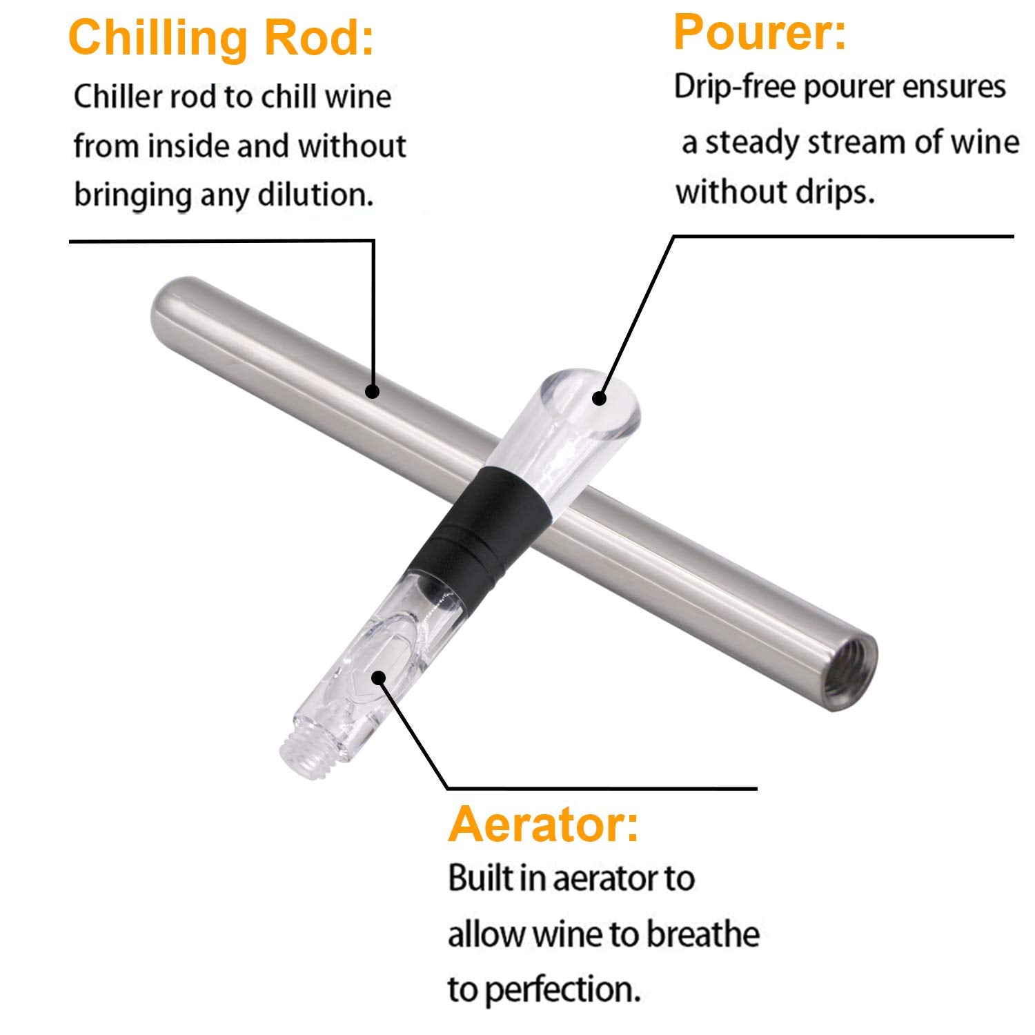 DERNORD BPA free acrylic and stainless steel preserve wine flavor