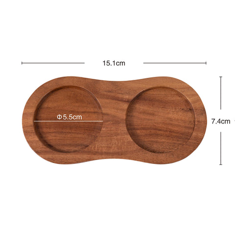 DeroTeno acacia wood mill tray side angle supports a sturdy rest for grinders.