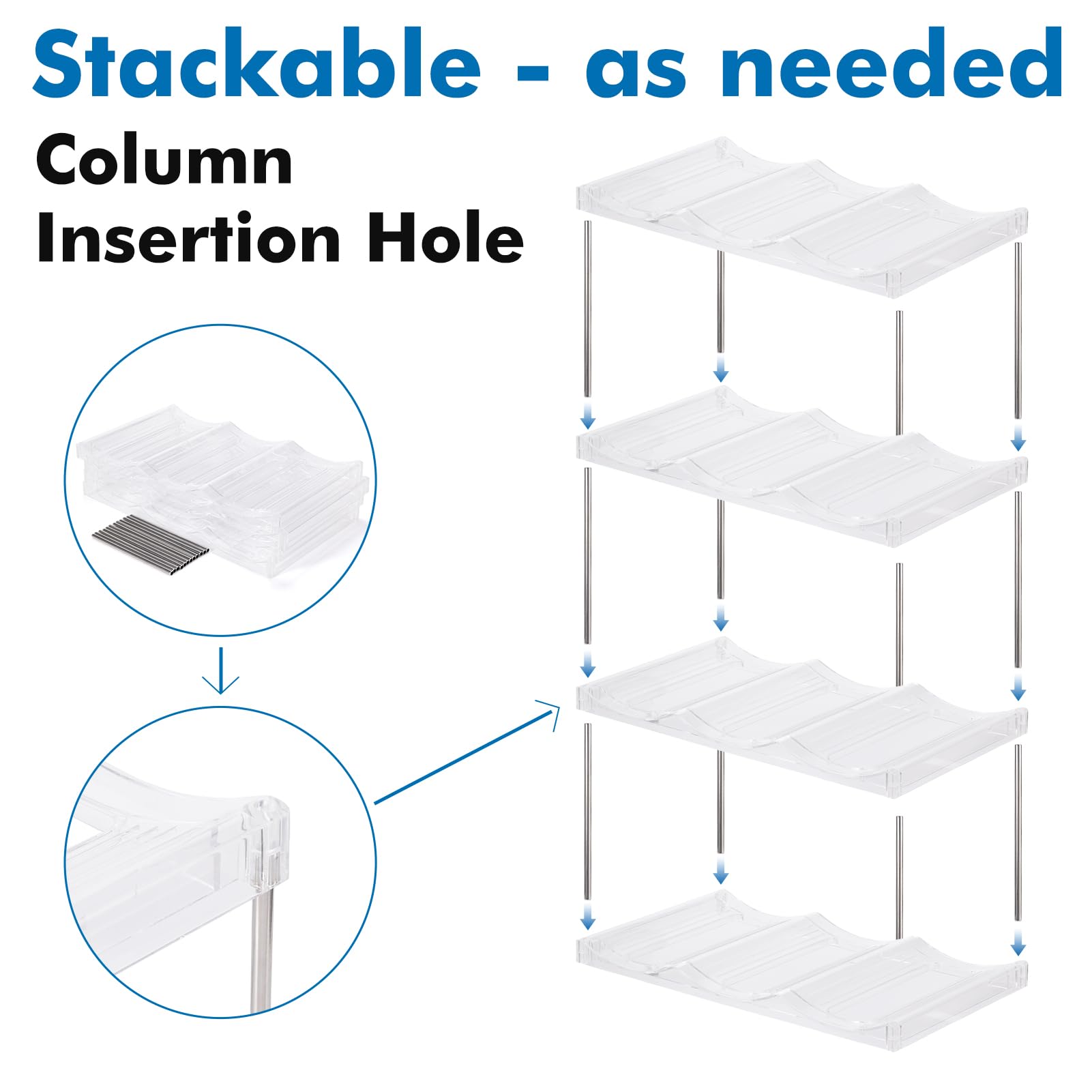 Dersyer multi-location tumbler storage helps organize cabinets, desks, and refrigerators.