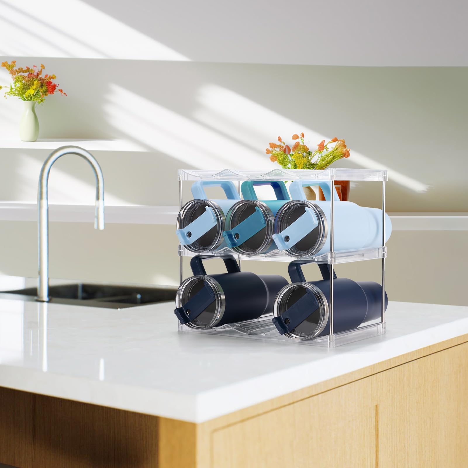 Dersyer wide cup slots fit 40 oz Stanley mugs securely.
