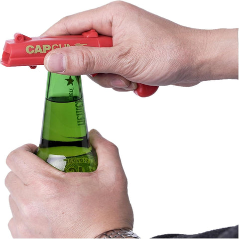 Dervyxious cap gun bottle opener sparks conversation at gatherings and events.