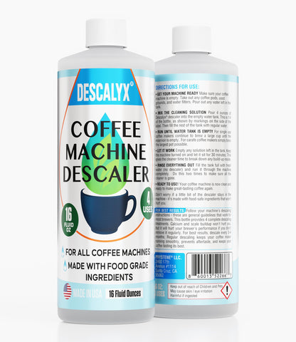 Descalyx descaler bottle 16oz ready for descaling home coffee makers.