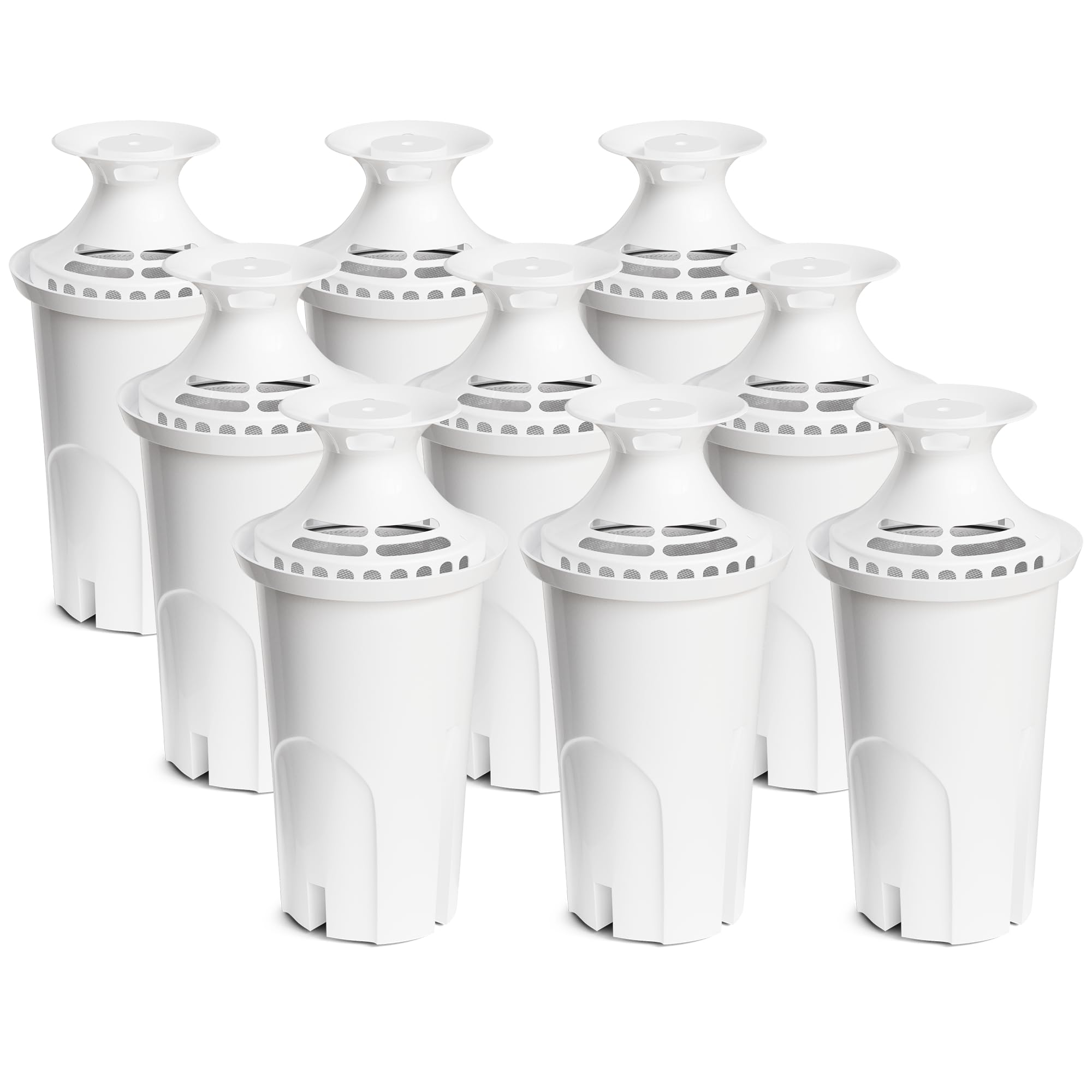 DESENRUIS water filter cartridge for Brita-compatible pitchers reduces chlorine taste.