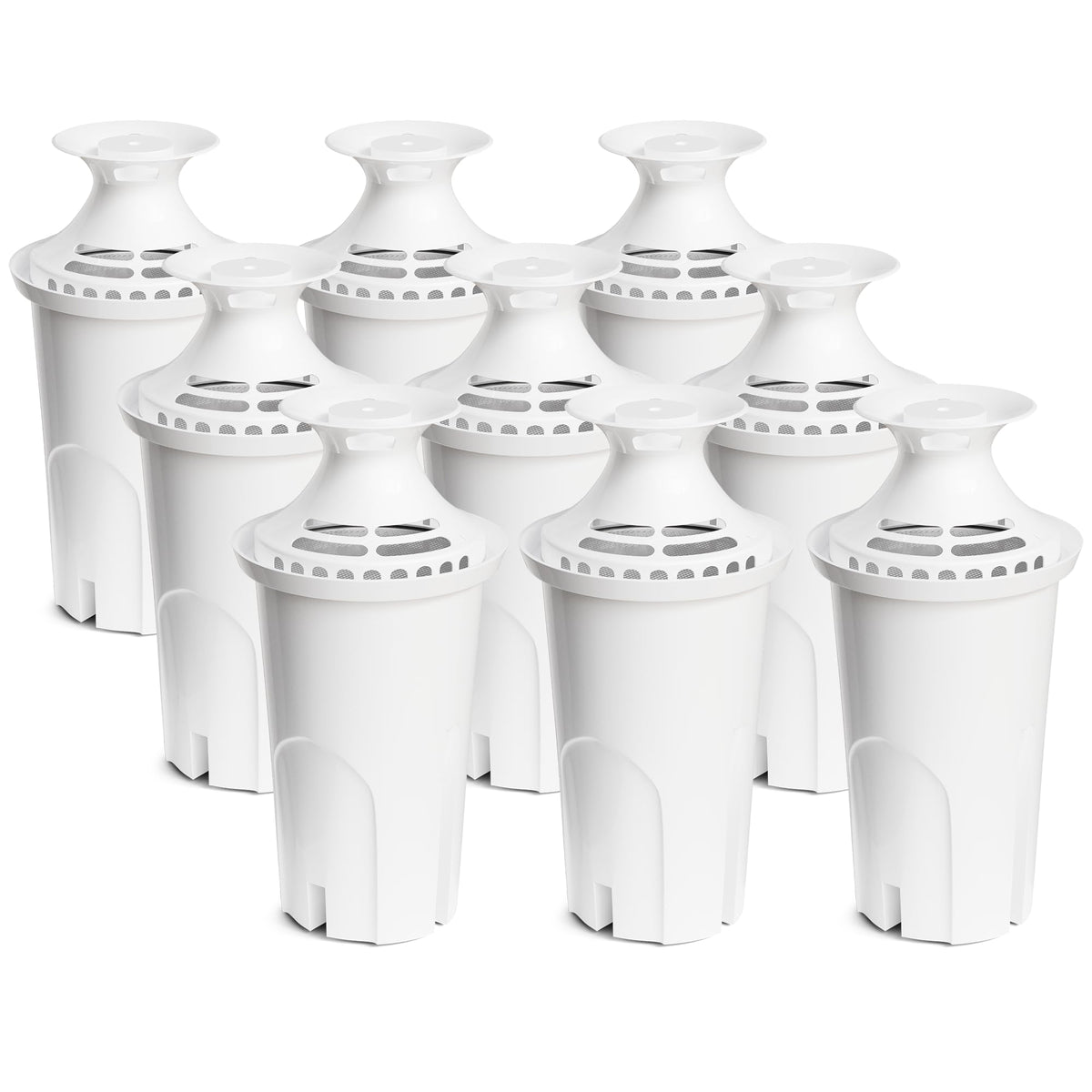 DESENRUIS water filter cartridge for Brita-compatible pitchers reduces chlorine taste.