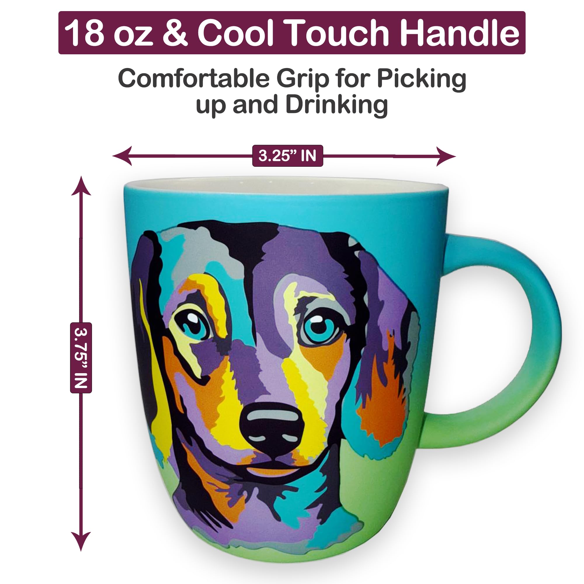 DesirableSip Dachshund Blue Mug arrives in gift-ready box for easy gifting.