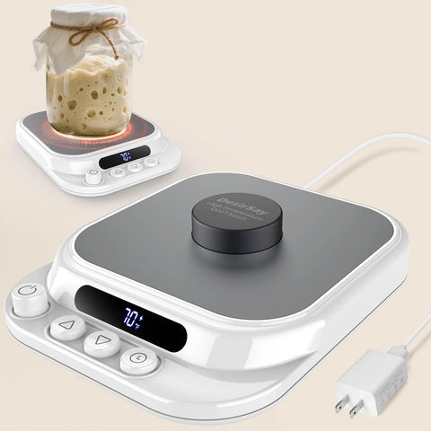 DesirSay Sourdough Warmer top view with compact heating plate for precise fermentation warmth.