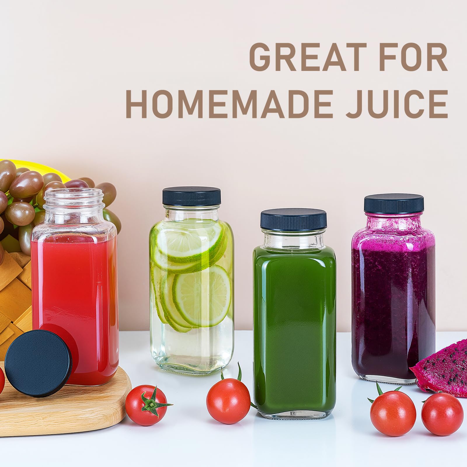 DESIYUE square glass bottles simplify cleaning and fit neatly on shelves.
