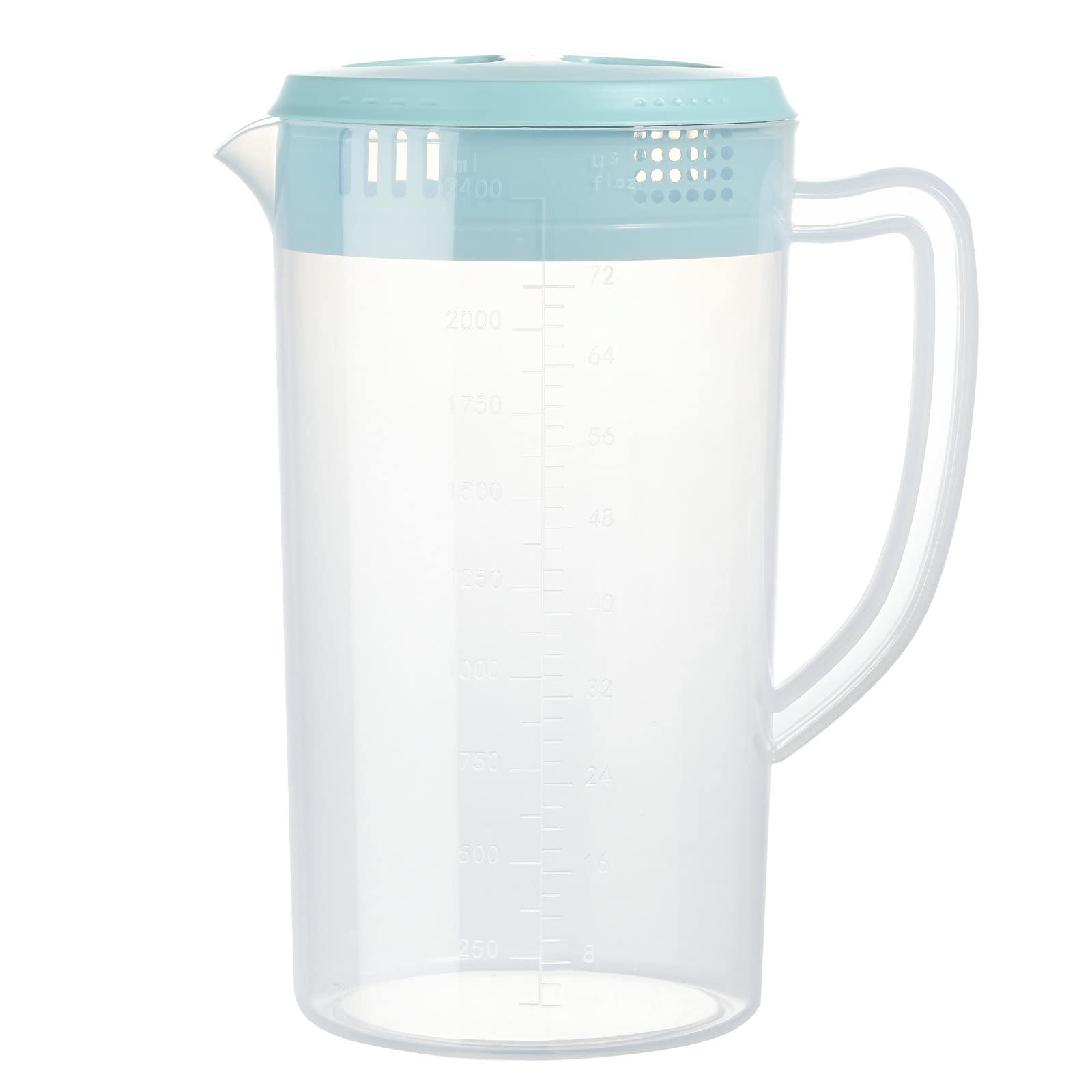 DesJ 81oz pitcher with lid and spout for easy pouring.