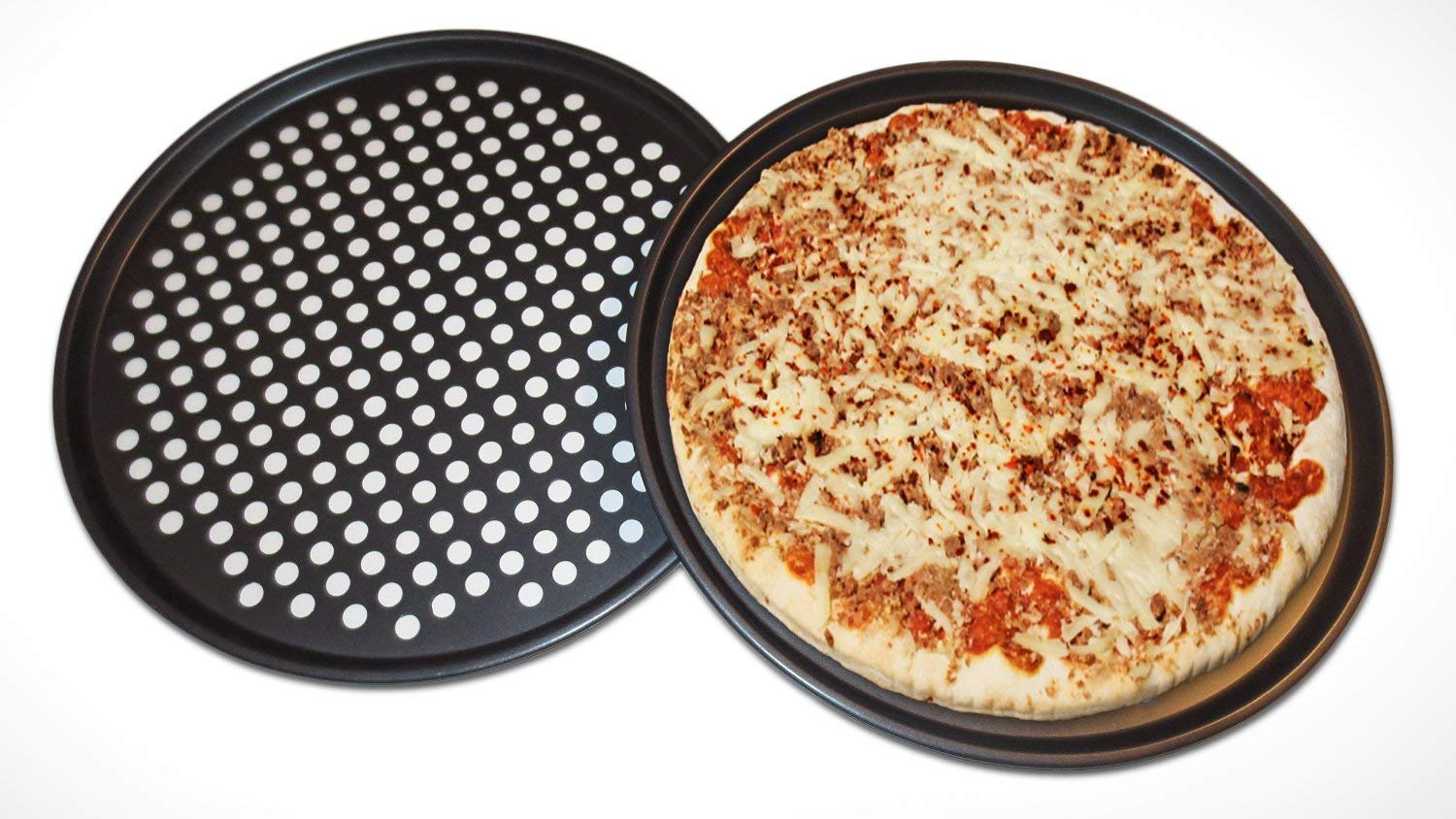 Destinymd 12-inch pan set fits standard ovens for family pizza nights.