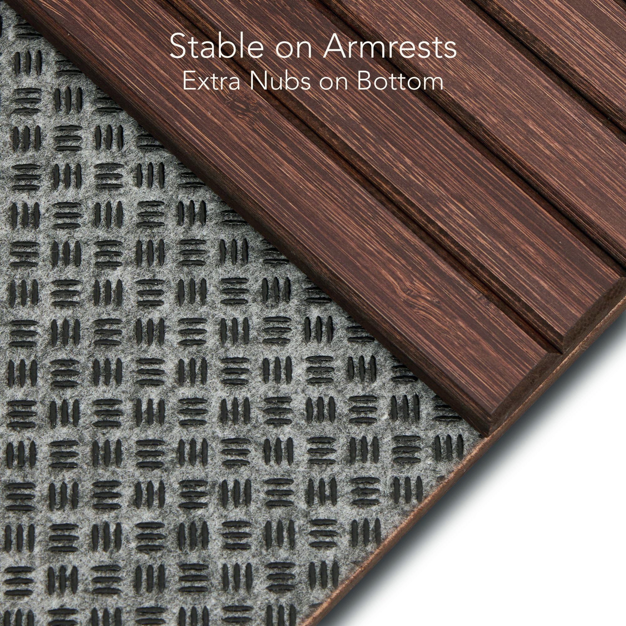 DETOR bamboo slats provide durable support for drinks and remotes.