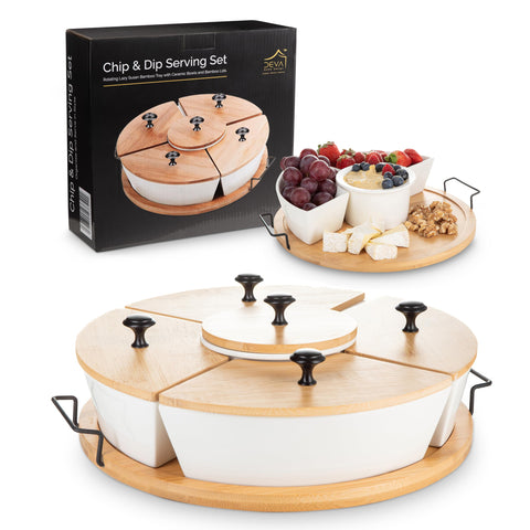 DEVA Chip and Dip rotating lazy Susan for effortless serving from any seat