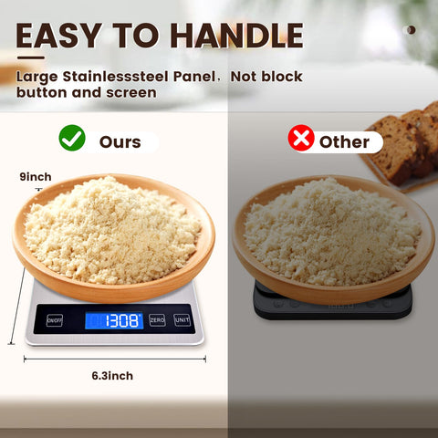 Deweywei 33lb scale with stainless top for easy cleaning and durability
