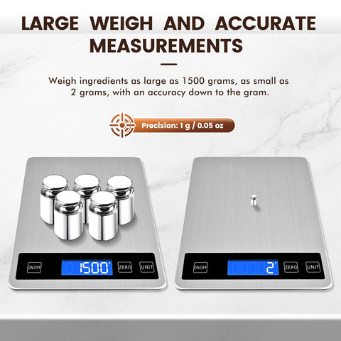 Deweywei 33lb scale tempered glass base provides sturdy weighing area