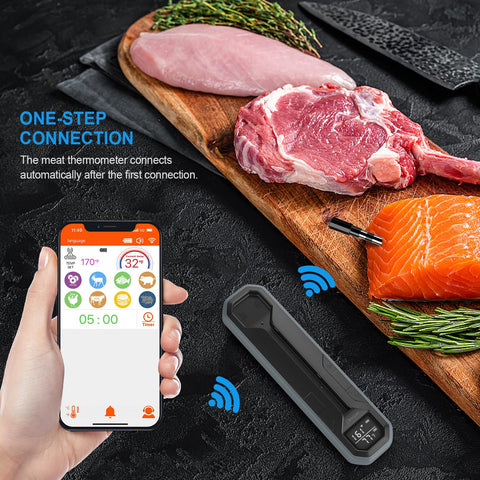 Dewjom food-grade probe delivers accurate temperature for safe, tasty results.