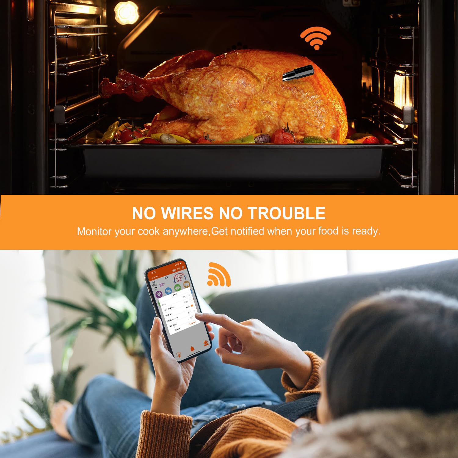 Dewjom app control on iOS and Android for remote cooking