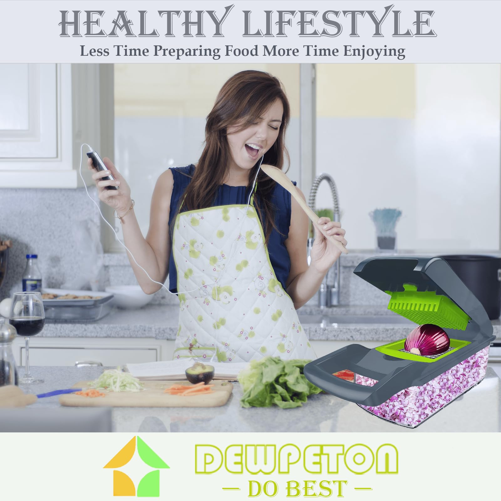 Dewpeton Safety Fingerguard makes slicing safer and cleaning easier.