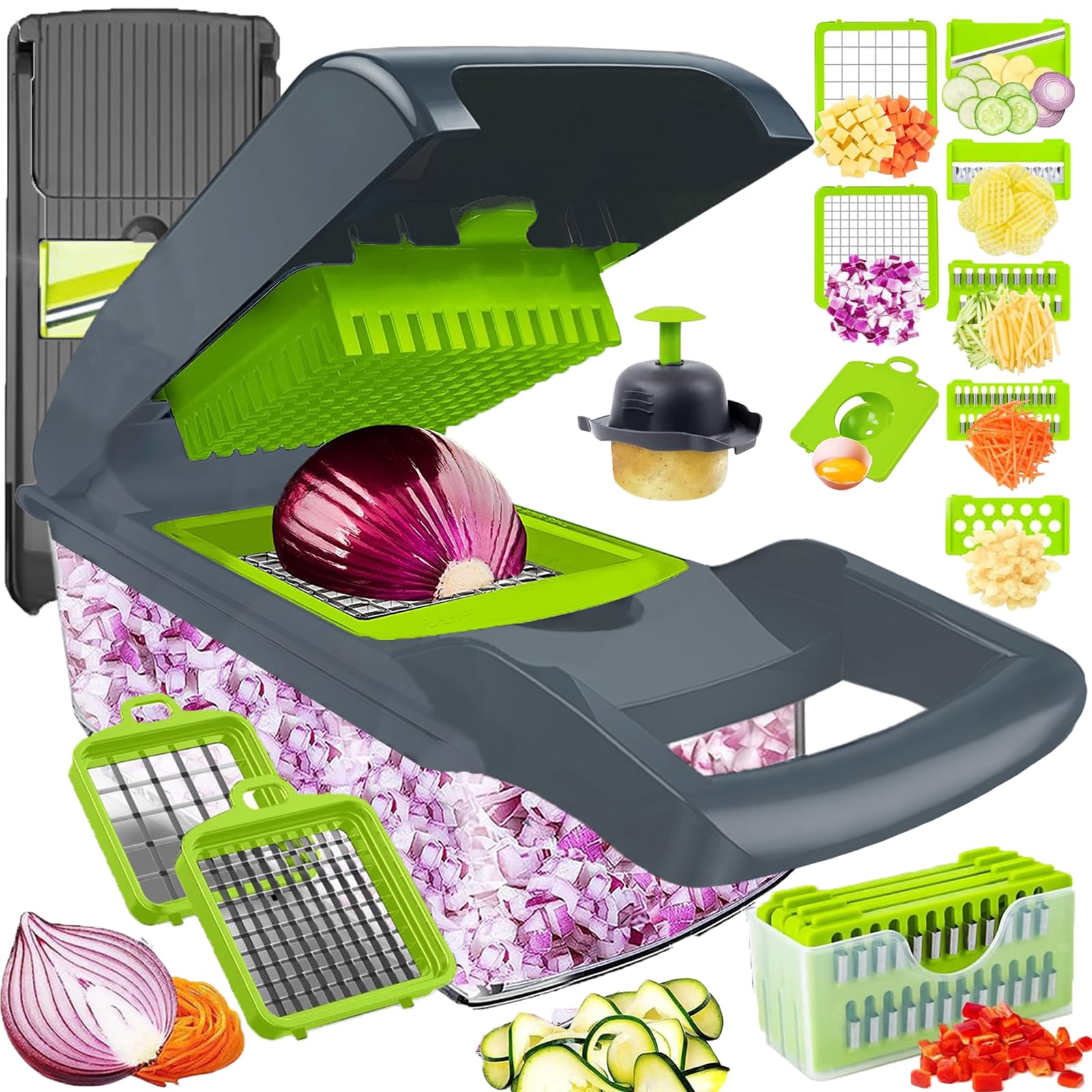 Dewpeton Vegetable Chopper Container enables fast, mess-free prep.