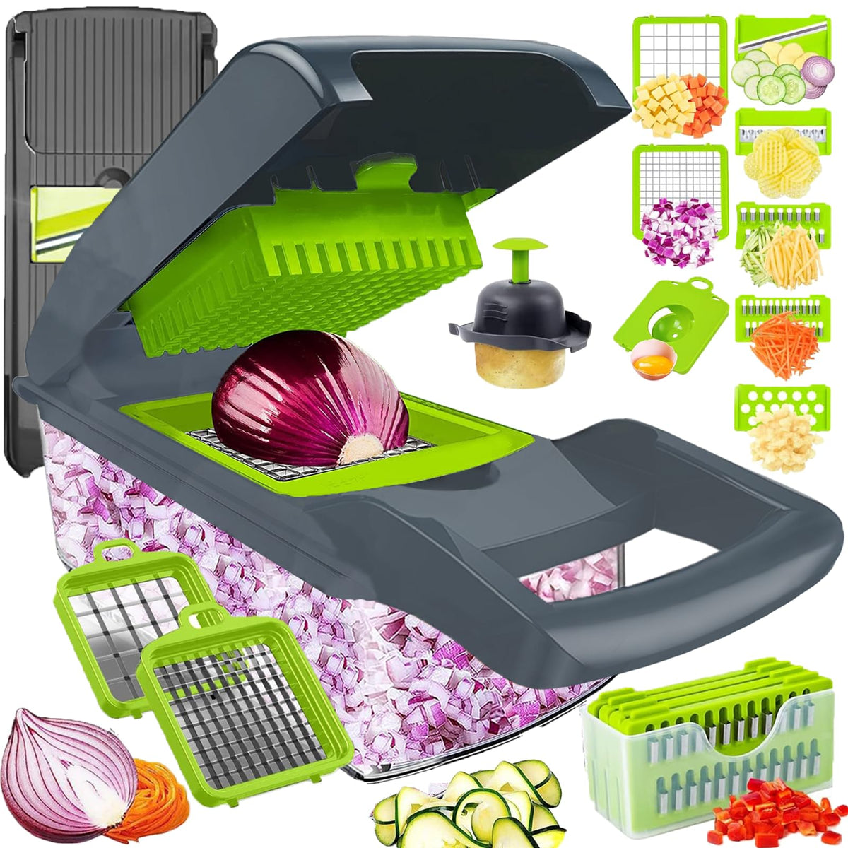 Dewpeton Vegetable Chopper Container enables fast, mess-free prep.