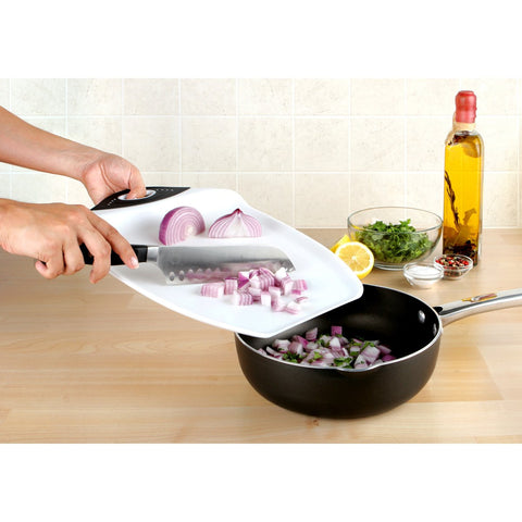 Dexas Chop & Scoop non-porous surface resists odors while slicing