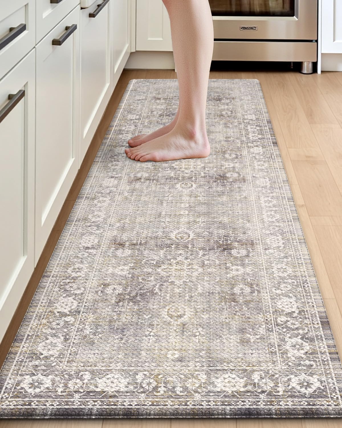 DEXI kitchen mat near the sink with cushioned memory foam for comfort