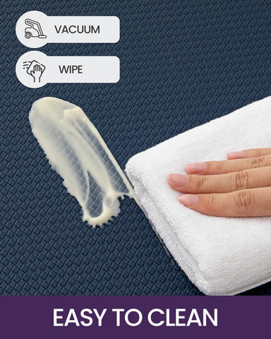 DEXI navy mat by kitchen sink highlighting front-area usability.