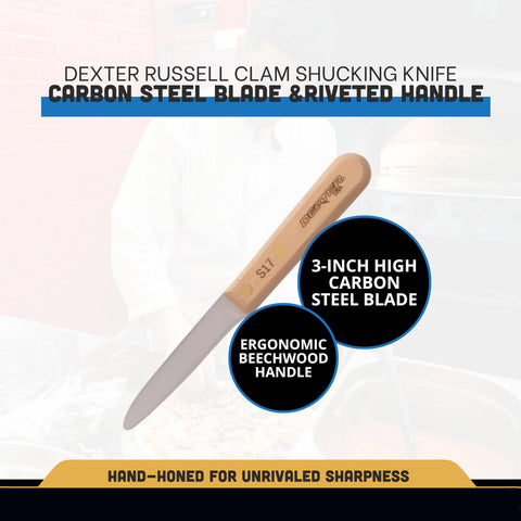Dexter Outdoors S17 beechwood handle riveted for a secure grip.