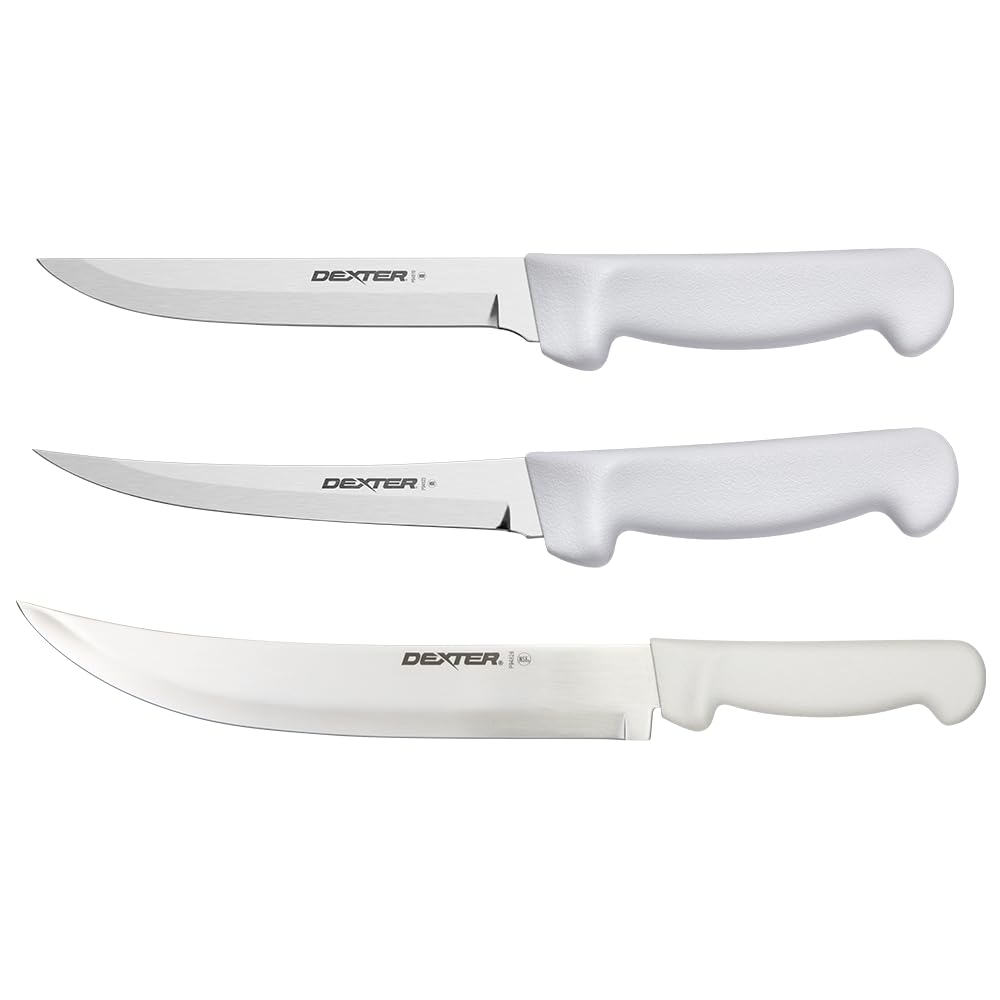Dexter-Russell 3-piece knife set with razor-sharp blades for precise deboning.
