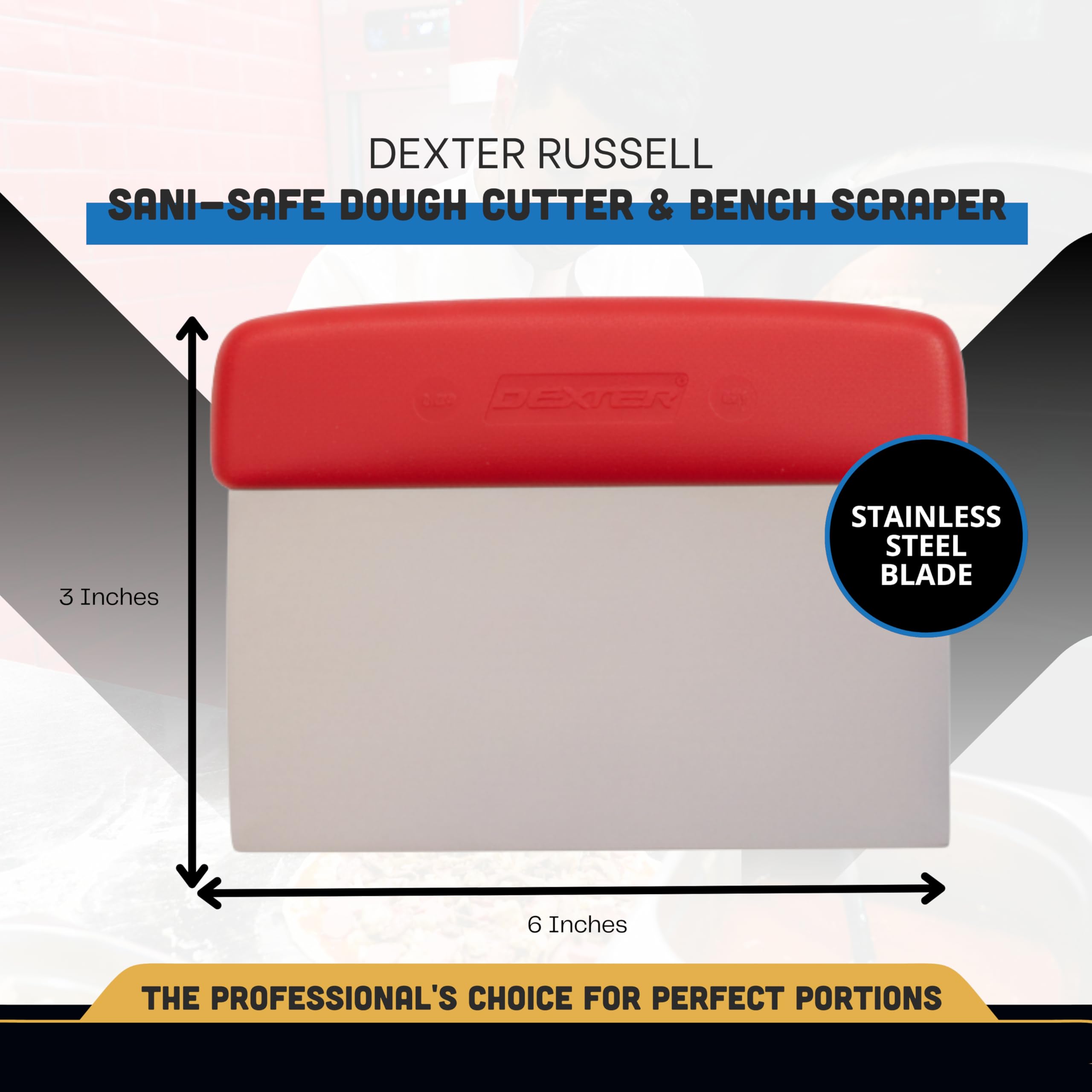 Dexter-Russell 17303R red-handle offers secure, slip-resistant grip during busy shifts.