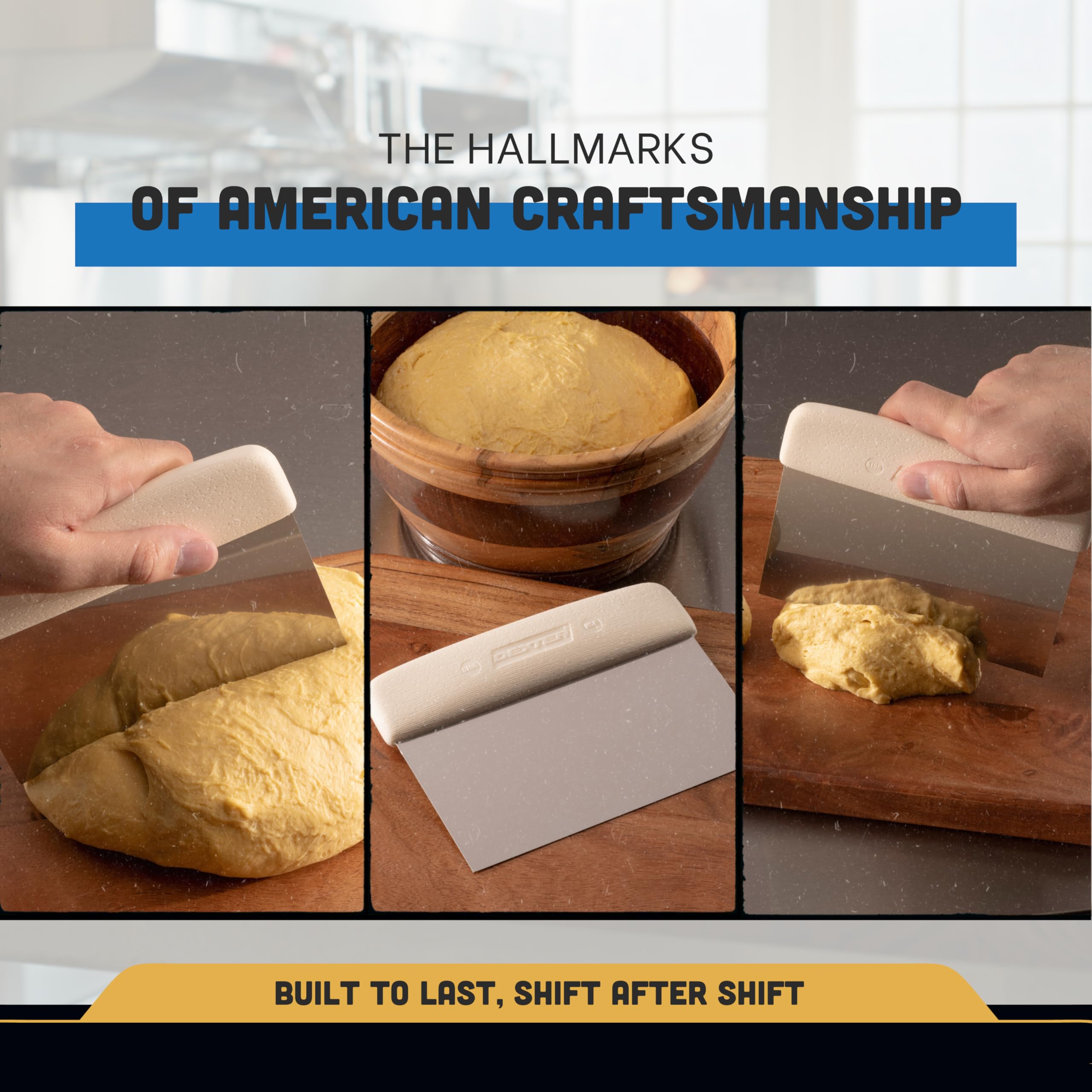 Dexter-Russell dough cutter helps portion and shape pastry with clean edges