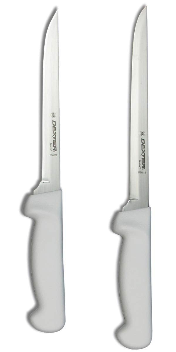 Dexter-Russell fillet knife bundle with flexible blades for fish and poultry.