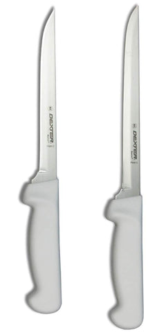 Dexter-Russell fillet knife bundle with flexible blades for fish and poultry.