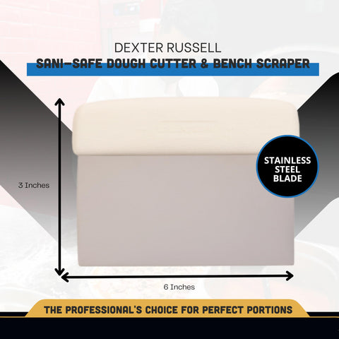 Dexter-Russell precision carbon steel blade delivers sharp dough portions