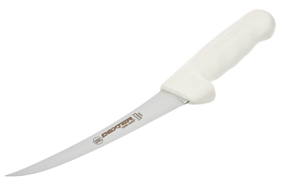 Dexter-Russell S131F-6PCP boning knife with flexible curved blade for precise deboning.
