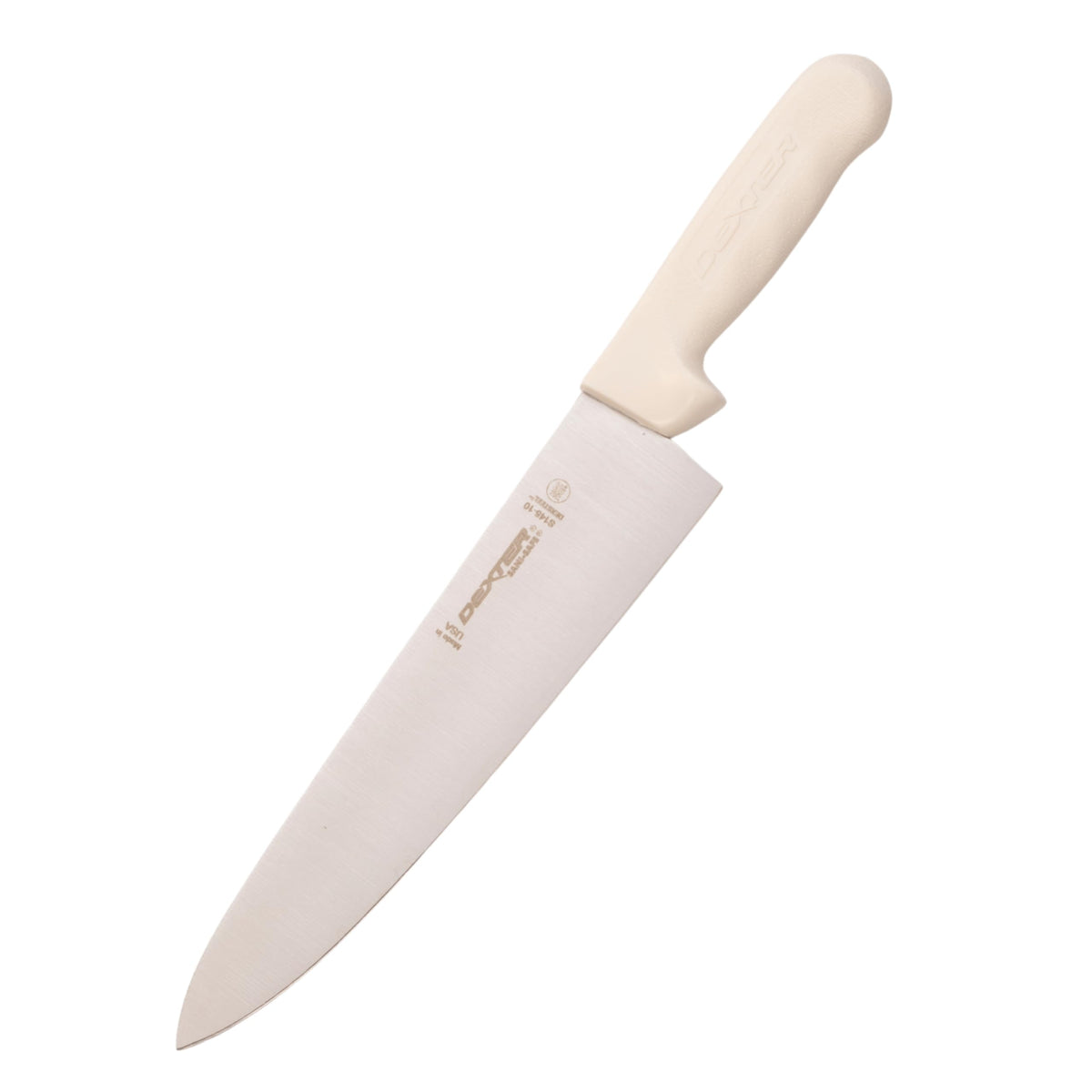 Dexter-Russell S145-10PCP blade close-up highlighting sharp, durable DEXSTEEL edge for clean cuts.