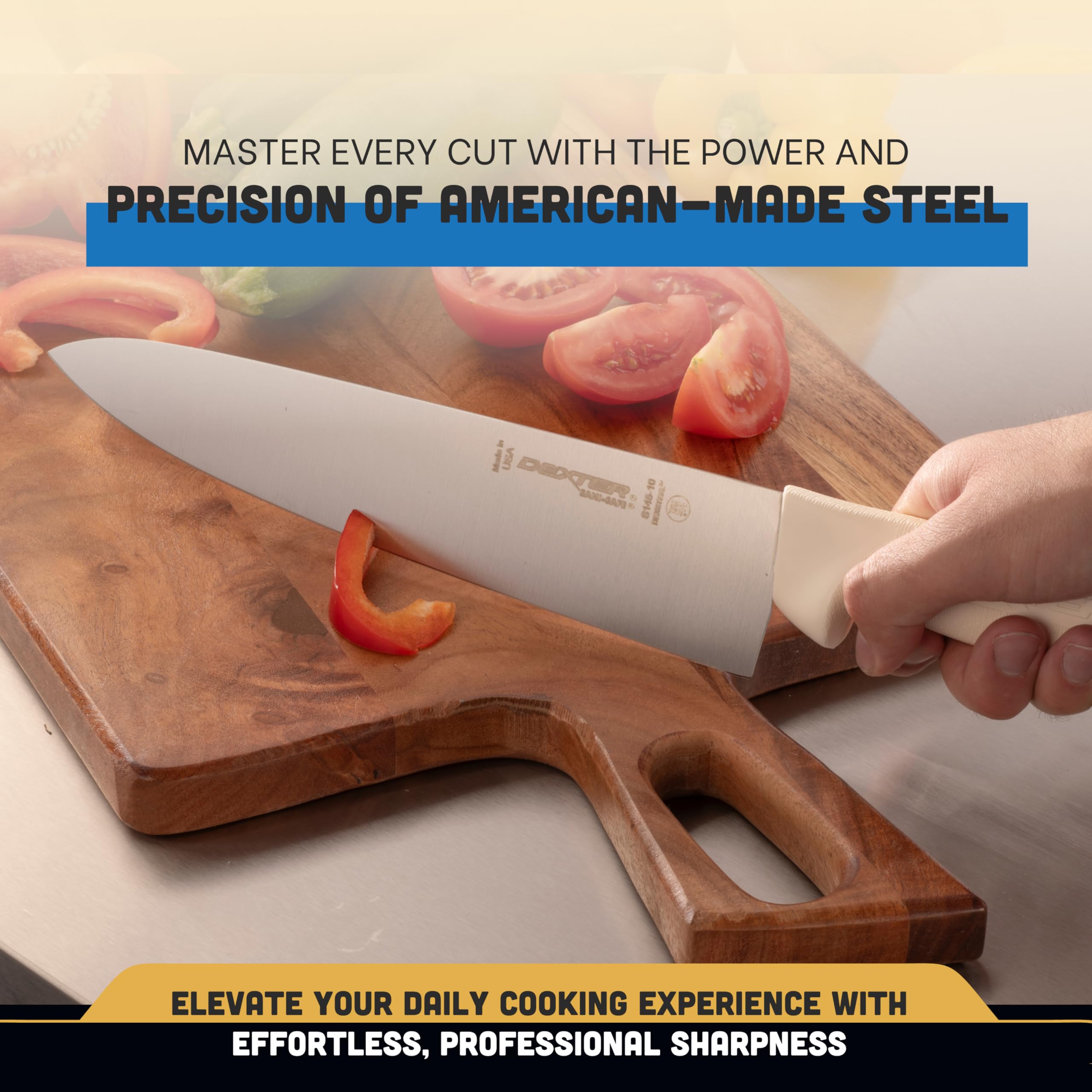 Dexter-Russell S145-10PCP full view highlights ergonomic design and heft.