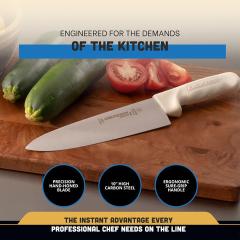 Dexter-Russell S145-8 knife in action for dicing and slicing.