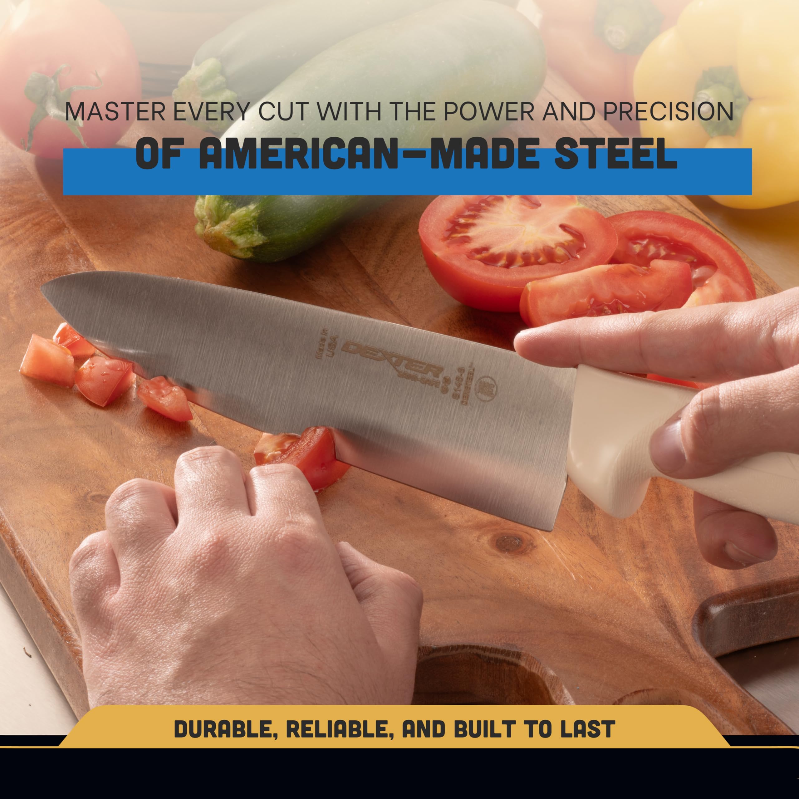 Dexter-Russell S145-8 knife made in USA badge on blade.