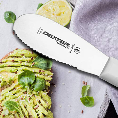 Dexter-Russell S173SCPCP high-carbon steel blade provides smooth spreading