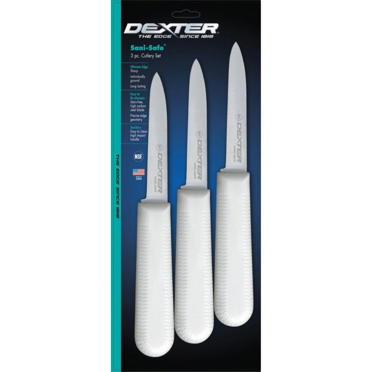 Dexter-Russell Sani-Safe 3-1-4 inch paring knives close-up for precise prep