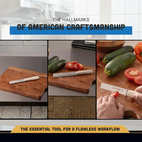 Dexter-Russell Sani-Safe 6in knife in a professional kitchen ready for prep.