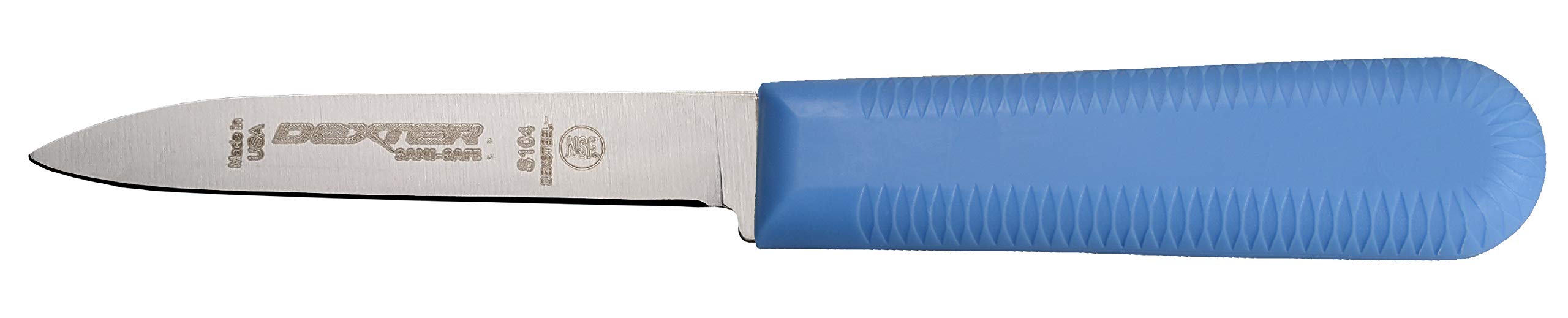 Dexter-Russell Sani-Safe S104SC-3RWC scalloped paring knife ideal for precise peeling and trimming.