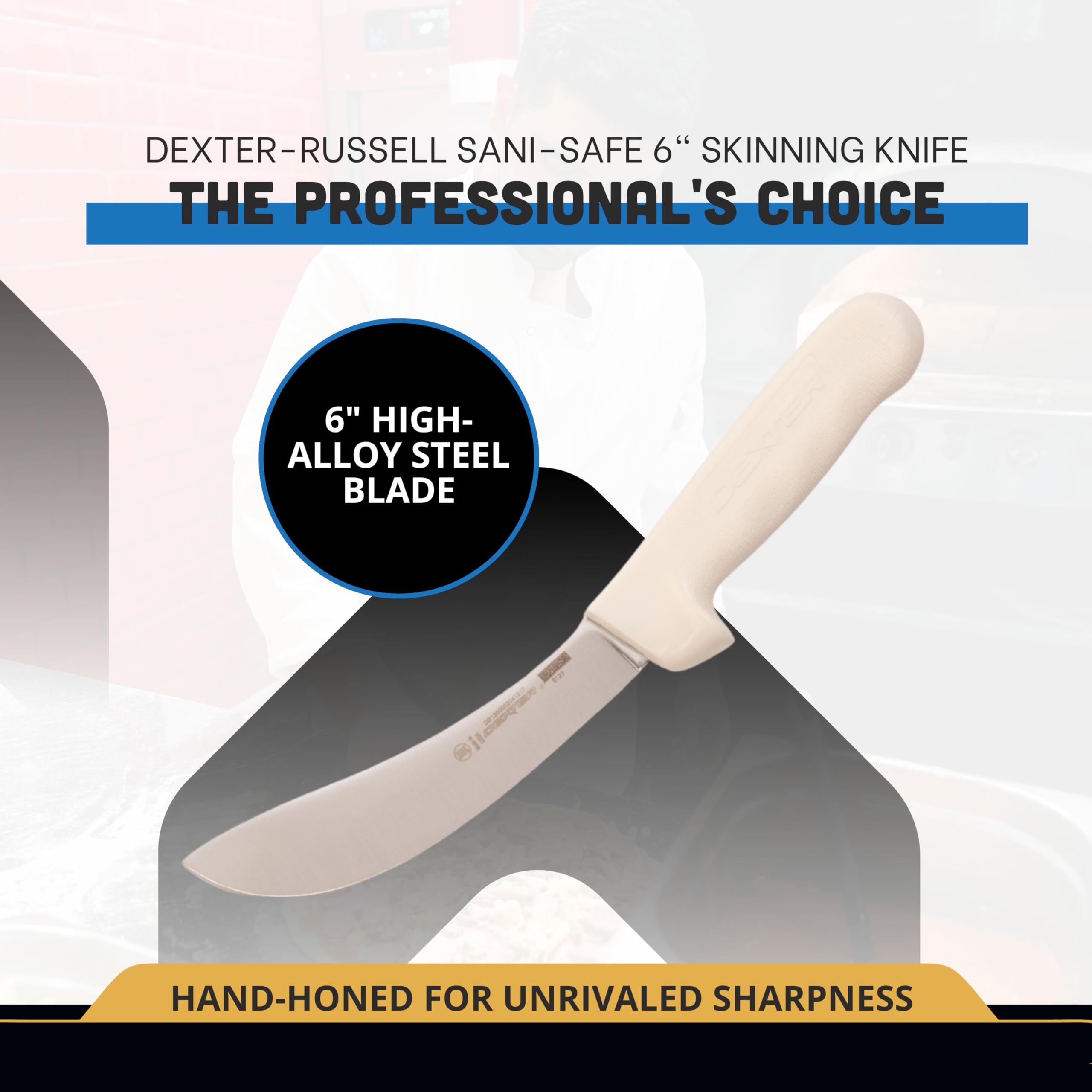 Dexter-Russell SB12-6 slip-resistant handle texture for secure wet grip.