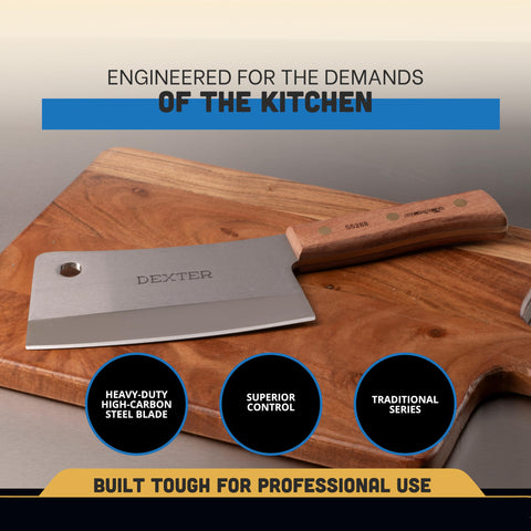 Dexter-Russell traditional series blade profile, heavy-duty construction.