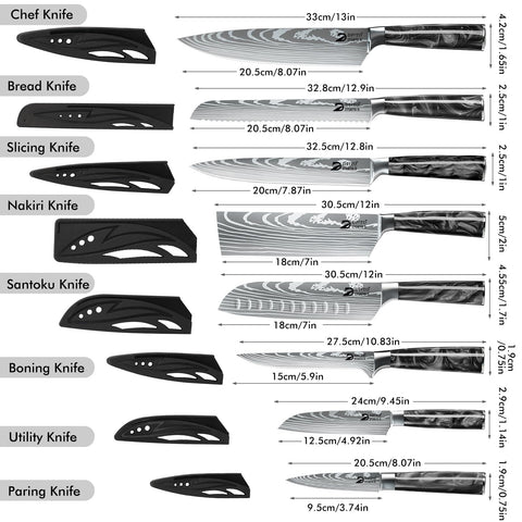 Dfito 8-inch chef knife close-up highlighting razor-sharp edge.