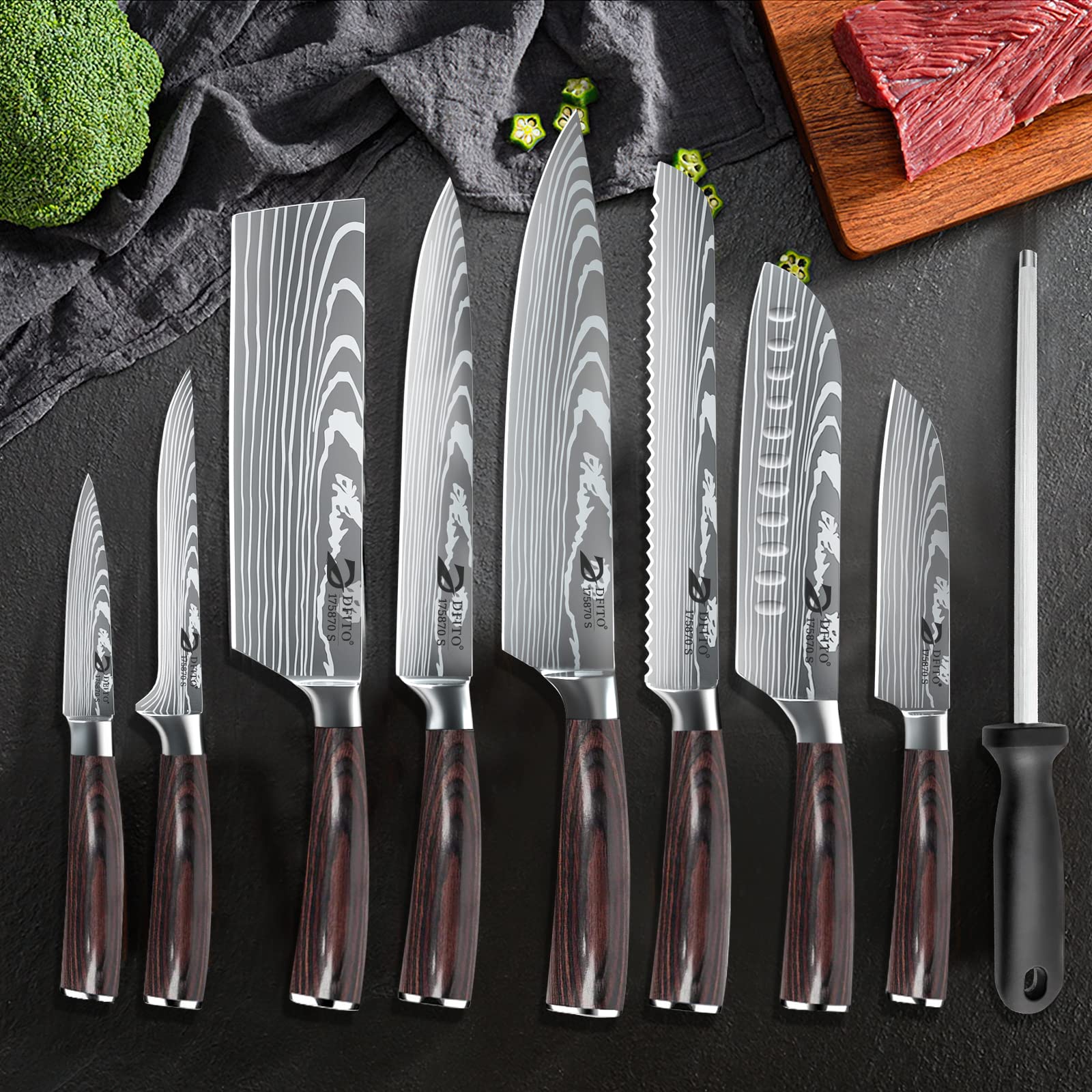 Dfito gift ready knife set suits culinary enthusiasts with premium materials and durable design.
