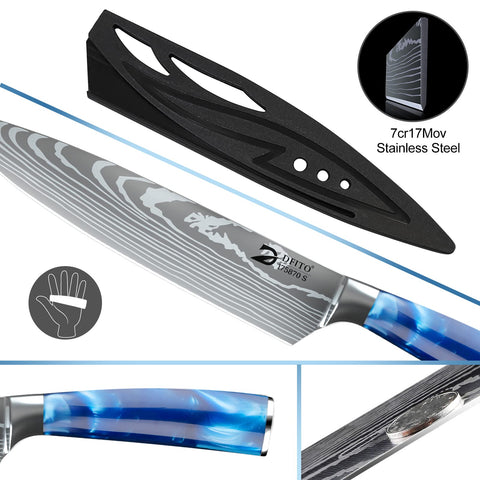 Dfito red pakkawood handle offers comfortable, secure grip during tasks.