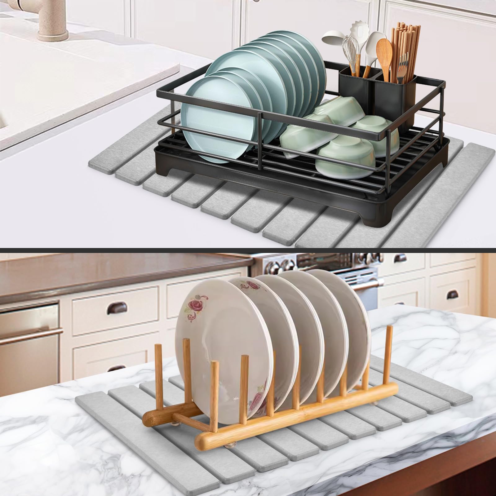 DFJKJUU large stone-drying-mat package includes sanding tool and instructions
