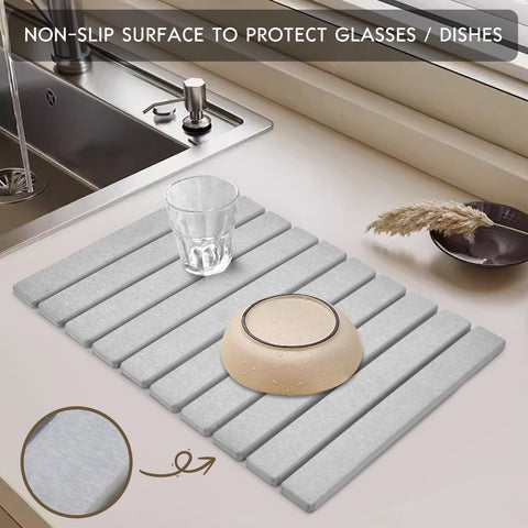DFJKJUU stone drying mat protects countertops while catching drips from utensils