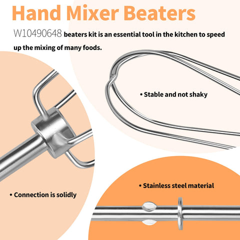 Dfnidy stainless steel beaters close-up showing sturdy construction